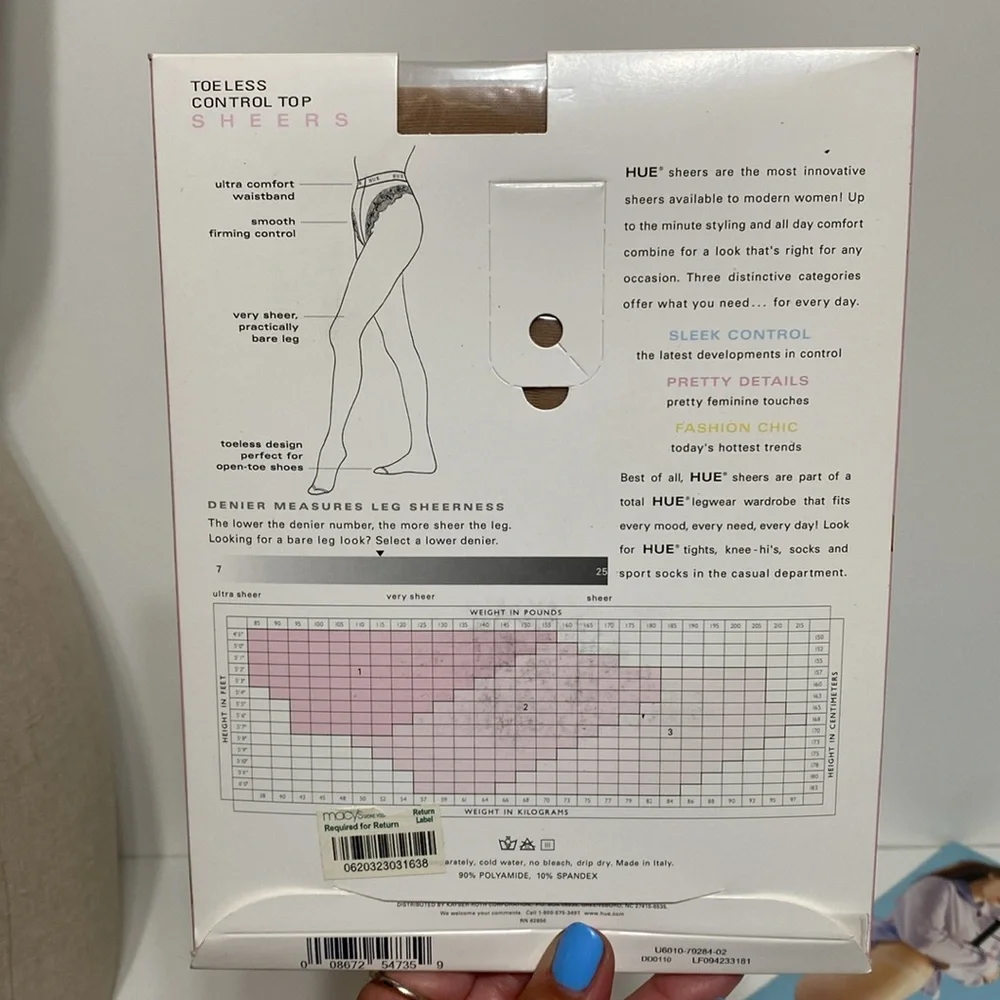 Hue Toeless and Clear Control Size 2 in Natural Bundle